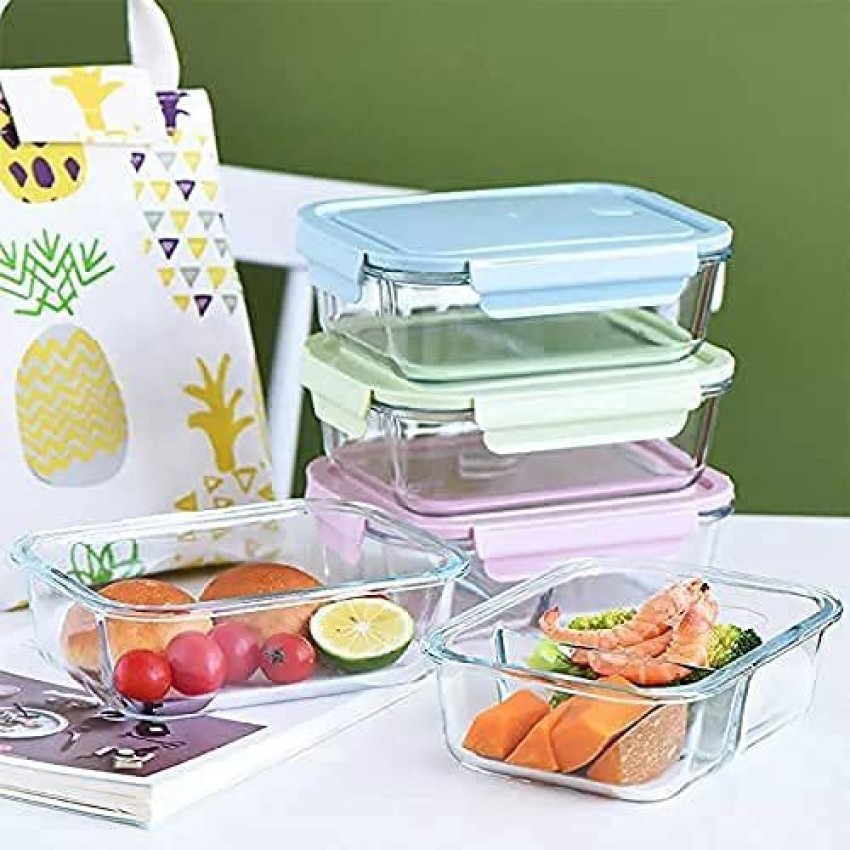 High Borosilicate Glass Lunch Box Container / 2 Compartment Food