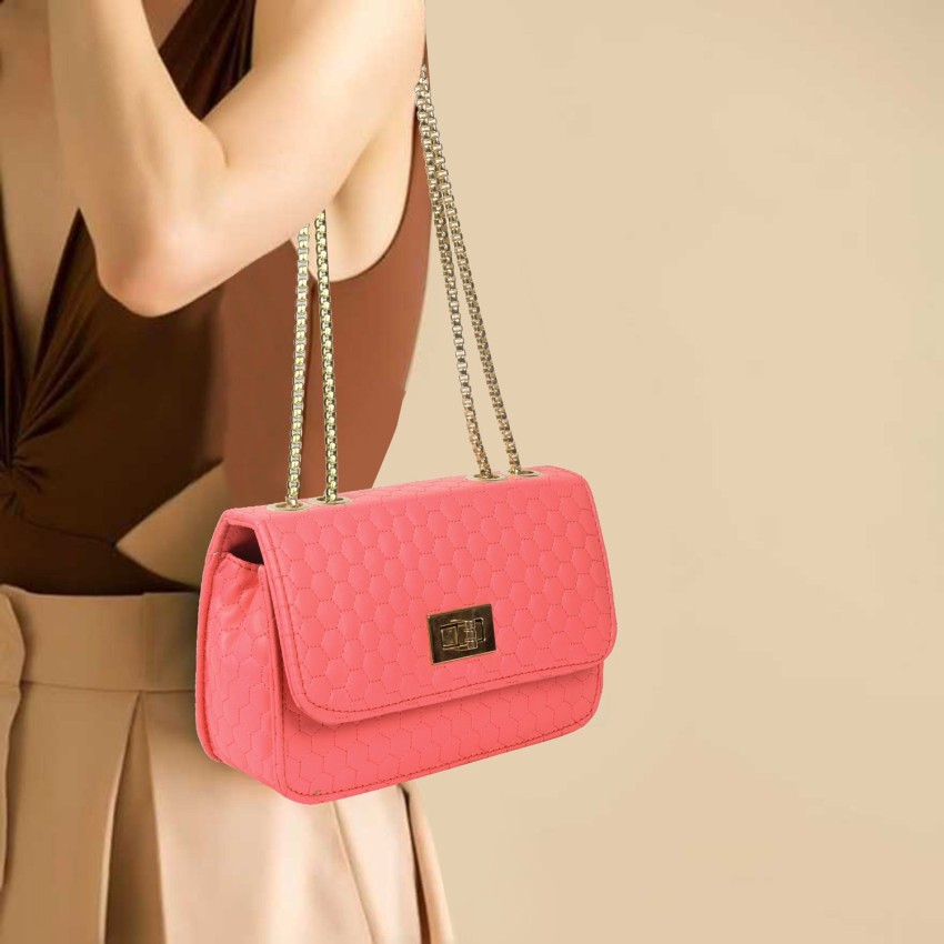 SHAMRIZ Pink Sling Bag Girls Stylish Designer Sling Bag-Cross Body Bag- Handbags(Casual-Classy Sling Bag) Pink - Price in India