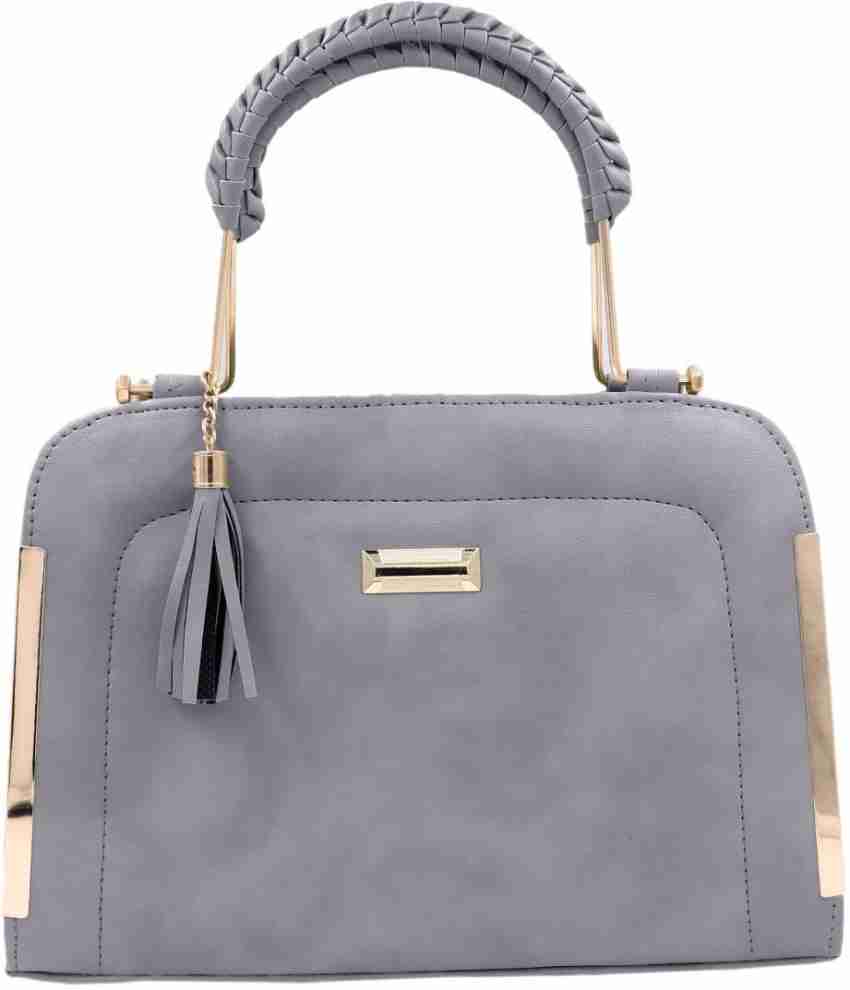 Neyu Grey Hand-held Bag Handbag For Women And Girls, Ladies Purse Faux  Leather Handbag, Shoulder Bag Grey - Price in India
