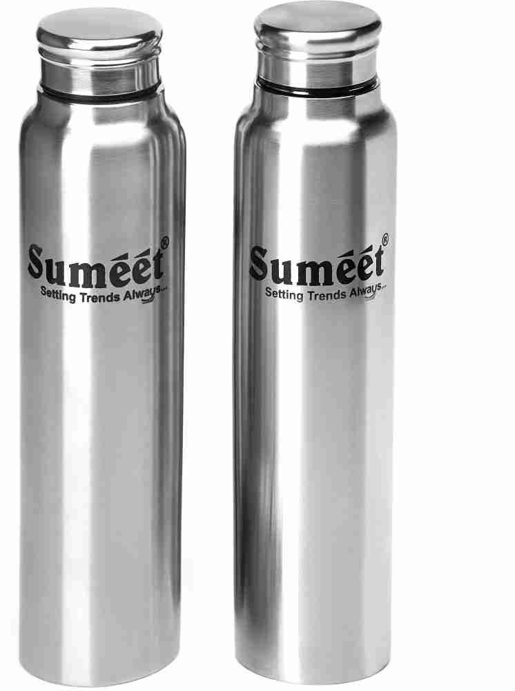 Sumeet Stainless Steel Double Walled Flask / Water Bottle, 24 Hours Hot and  Cold, 1000 ml, Silver