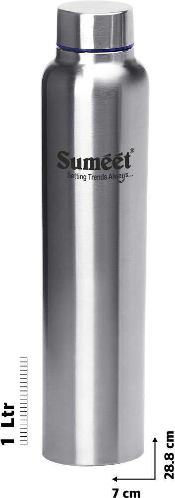  Sumeet Sleek Stainless Steel Leak-Proof Water Bottle / Fridge  Bottle - 1000ML - (Set of 6) : Home & Kitchen