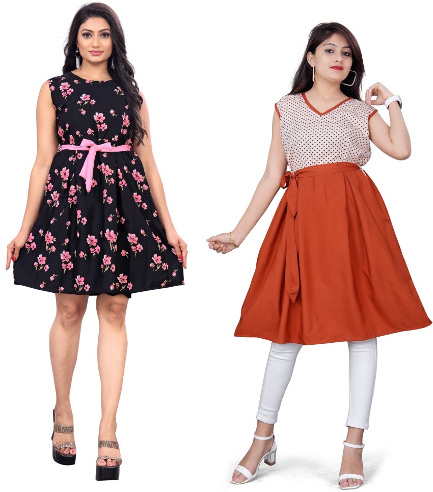 Dressberry Women A-line Multicolor Dress - Buy Dressberry Women A-line  Multicolor Dress Online at Best Prices in India