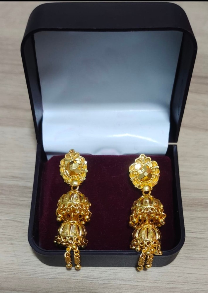 Double layer jhumka deals gold