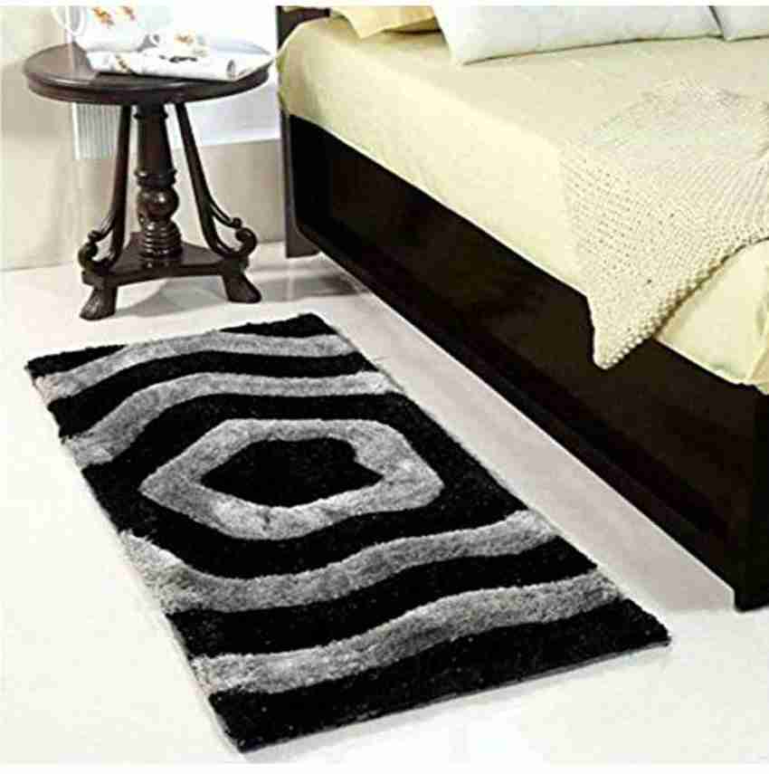 Tanu Cotton Floor Mat (Black, Free)