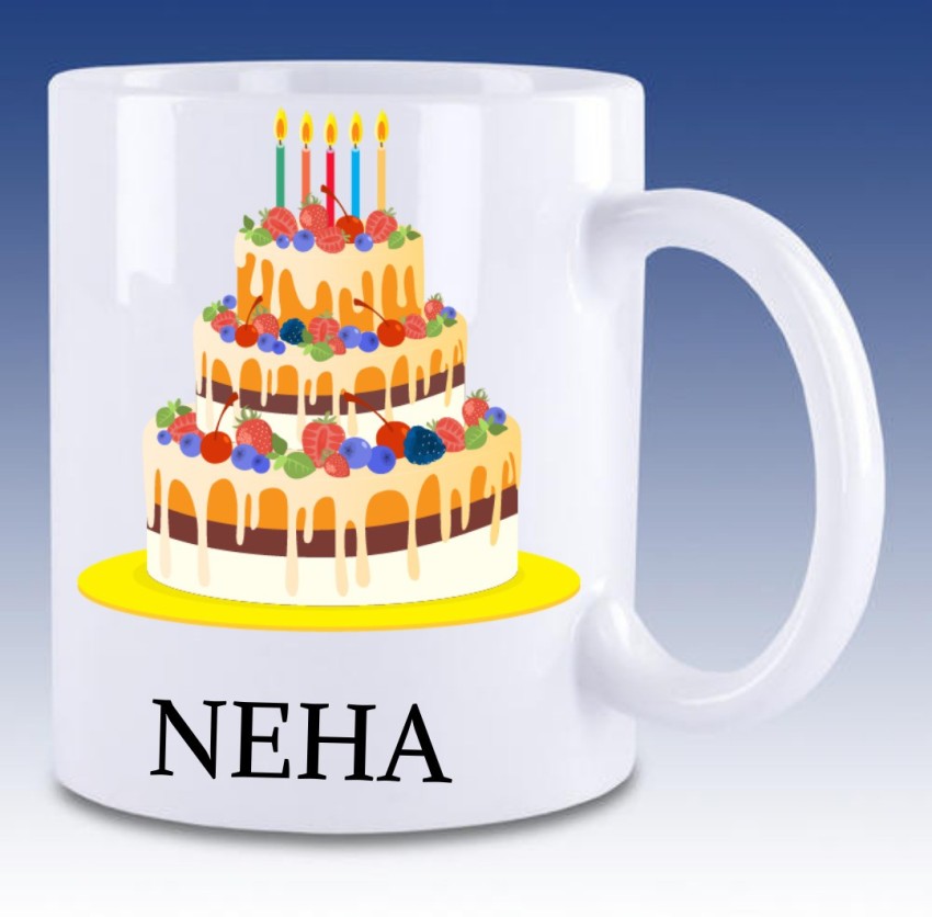 omission Printed Happy birthday Neha Printed White Ceramic Coffee pack of 1  350ml Ceramic Coffee Mug Price in India - Buy omission Printed Happy  birthday Neha Printed White Ceramic Coffee pack of