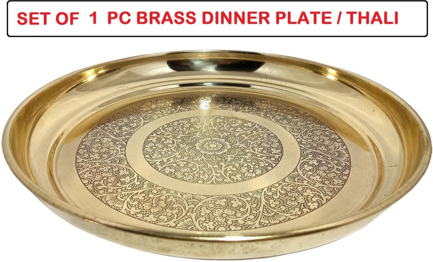 100% Pure Brass Dinner Set 46 Piece Set, Dinner Set Khomcha