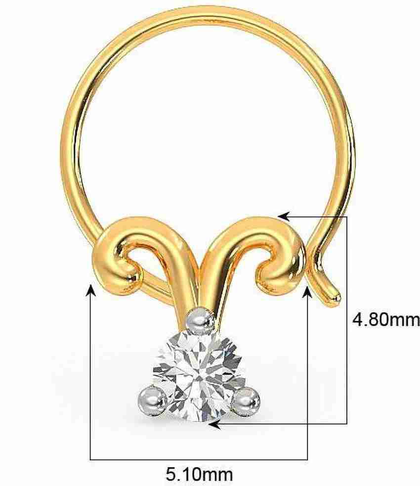 Kalyan jewellers gold hot sale nose pin price