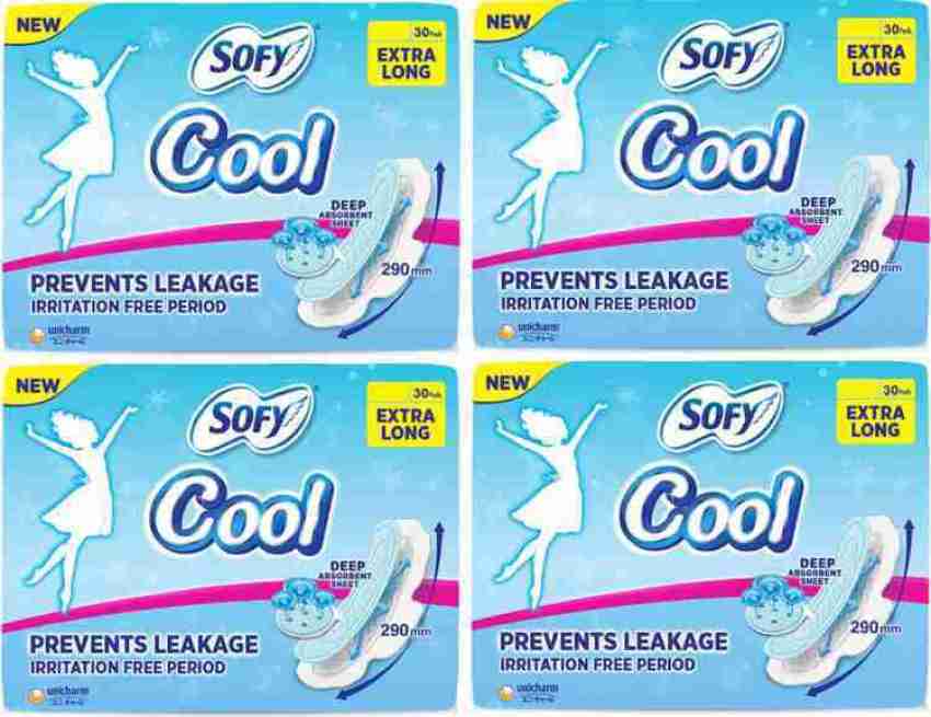 Sofy Cool Extra Long Sanitary Pads 30 Pieces Online - Sofy India