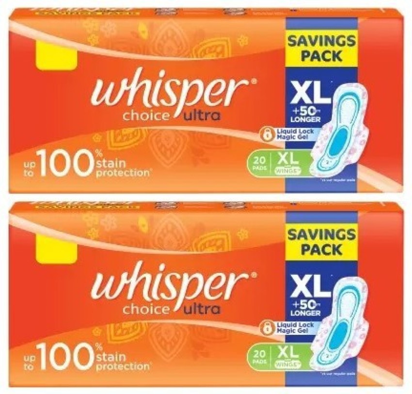 Buy Whisper Choice Ultra Sanitary Napkin with Wings (XL) 6 pads Online at  Best Prices in India - JioMart.