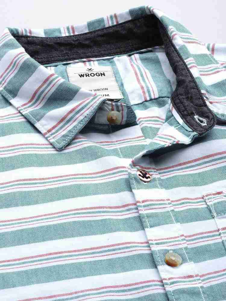WROGN Slim Fit Opaque Striped Pure Cotton Casual Shirt - Price History