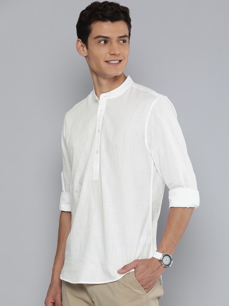 Praizy Men Solid Casual White Shirt - Buy Praizy Men Solid Casual White  Shirt Online at Best Prices in India