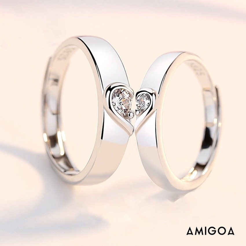 Karishma Kreations Adjustable Couple Rings Combo for Lovers