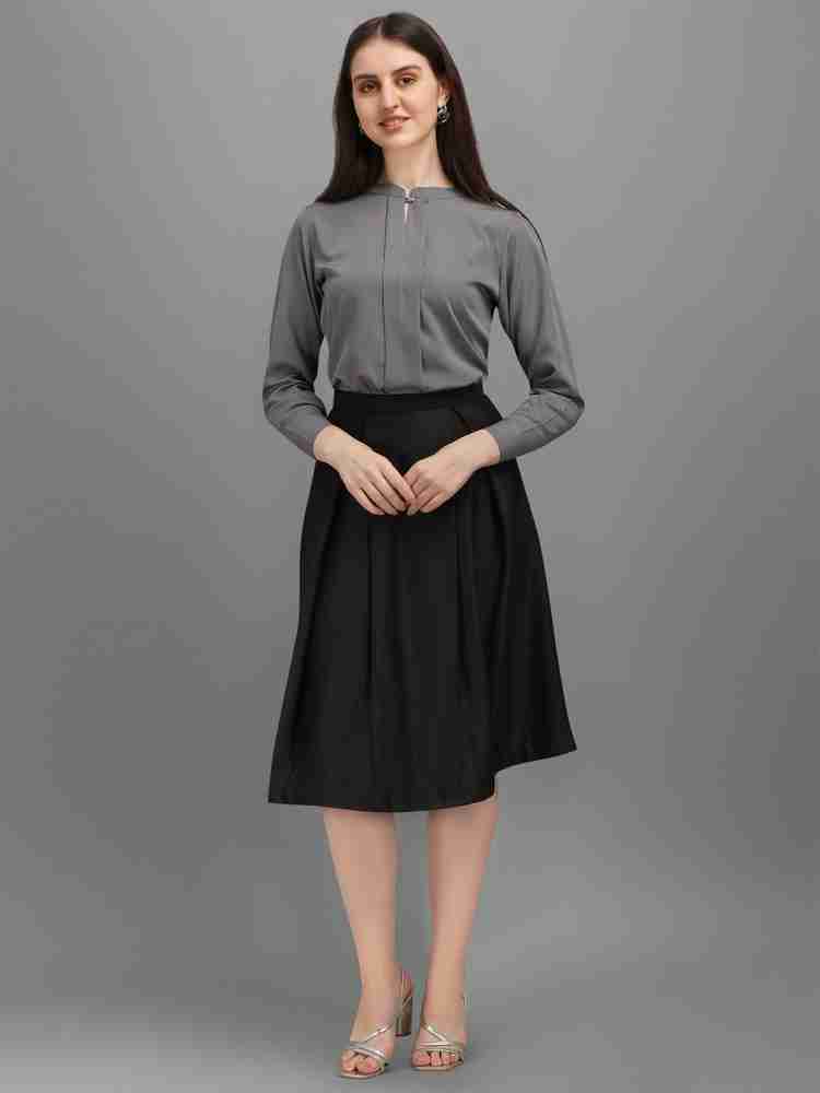 Flared grey skirt store