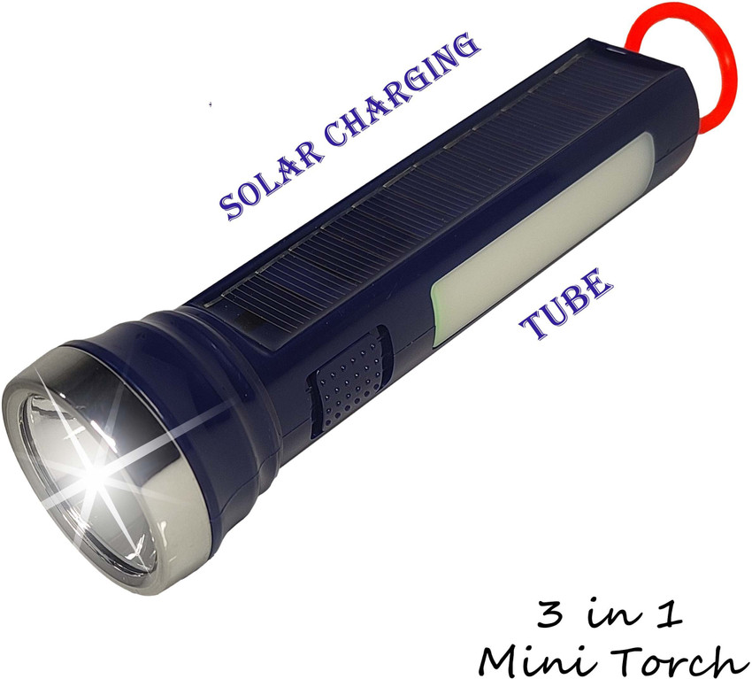 ZFX LED Torch Light Long Range 1000 meter With Solar Panel Tube