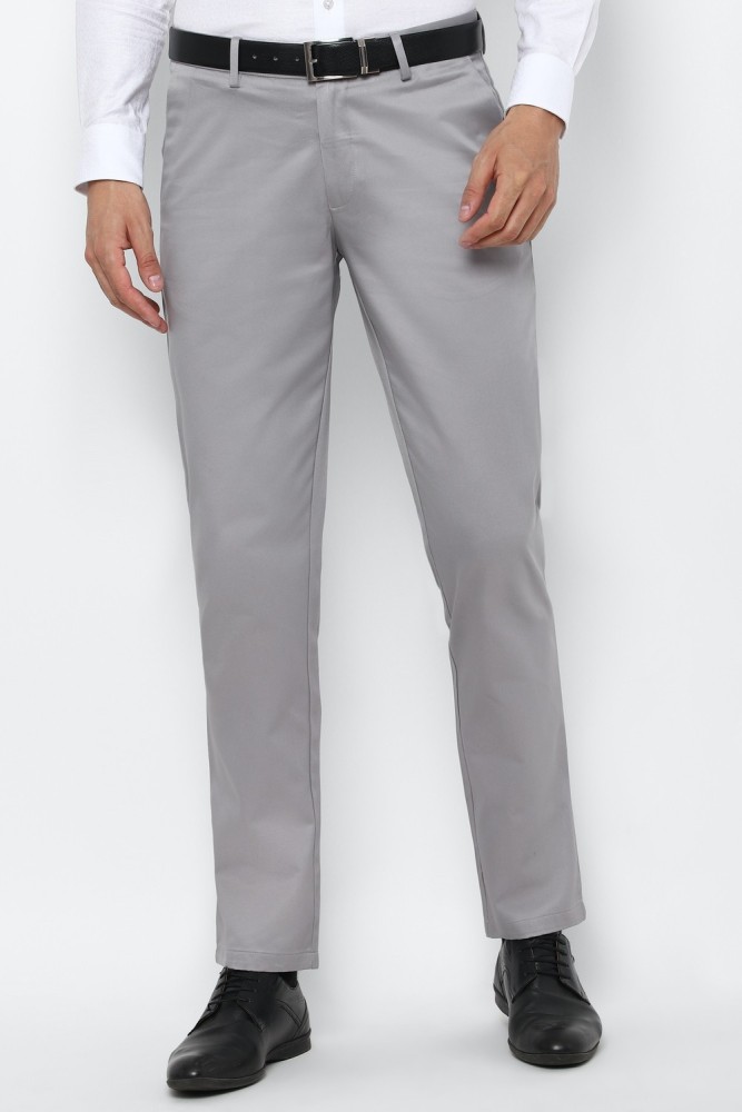 LOUIS PHILIPPE Men Textured Slim Tapered Fit Formal Trousers