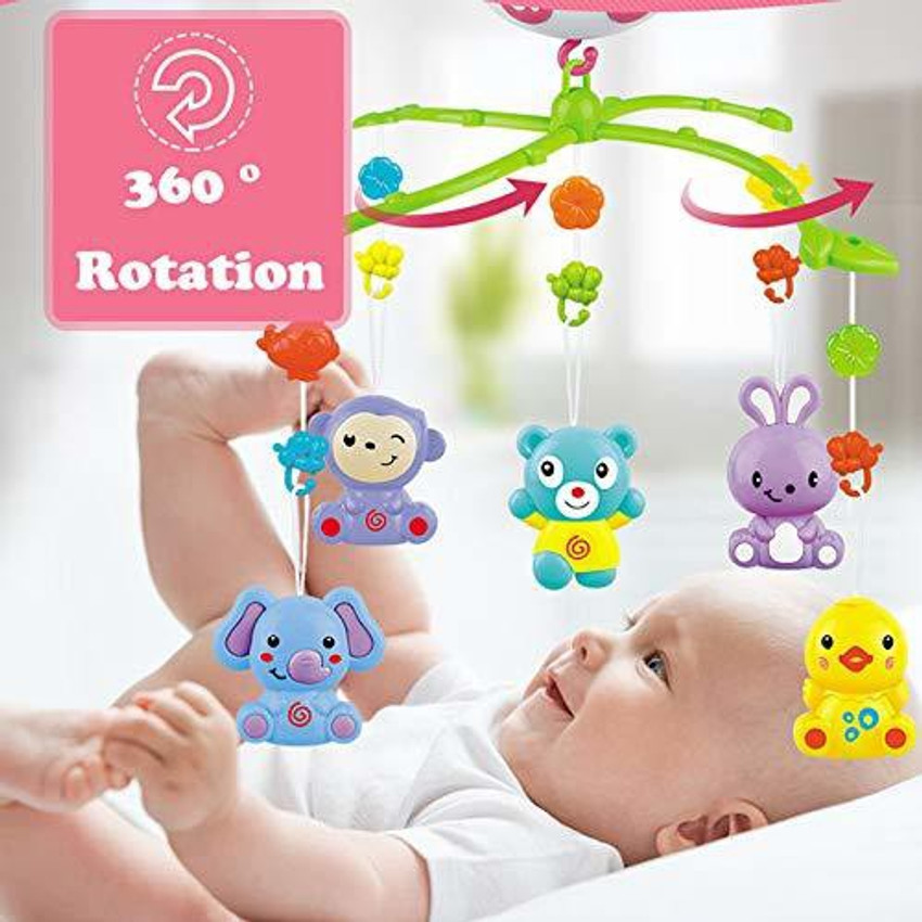 BabyGo Rotating Giraffe Musical Rattle Cot Mobile for Cradle and