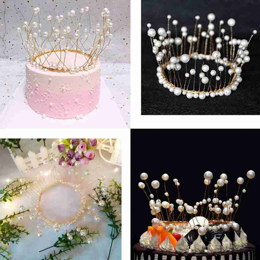  Crown Cakes Toppers Mini Birthday Crown Crystal Pearl