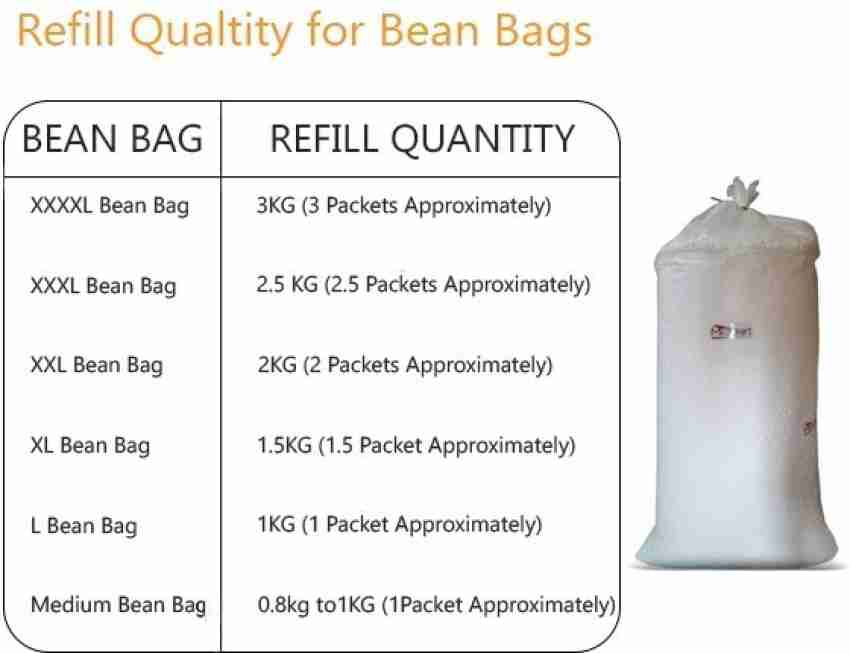 Premium 2KG Beans for Bean Bag Filling (2KG Beans - 1400 Grams net Weight  as per Indian Standard)