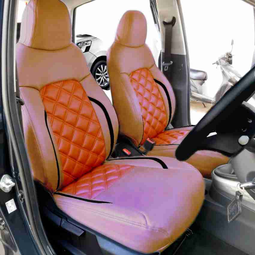 AUTO-SAFE Black, Silver PU Leather Car Seat Cover for Maruti WagonR Pack of  4