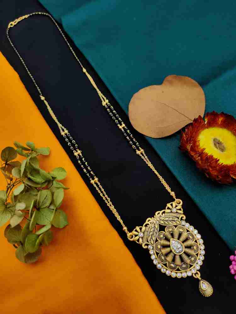 Gold plated sales american diamond mangalsutra