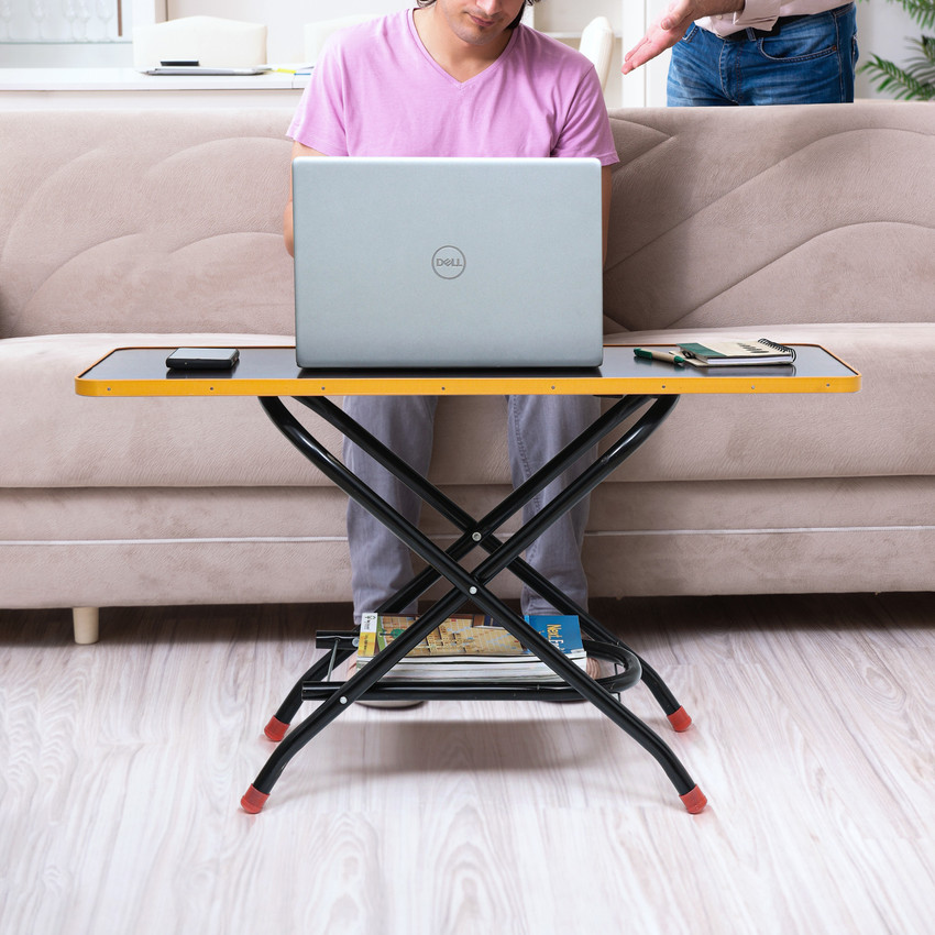 Livzing Height Adjustable Foldable Tea Table Powder Coated Metal