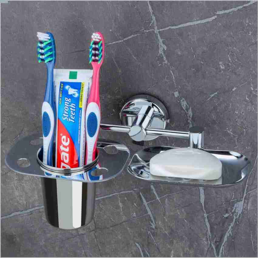 Buy Callidus Stainless Steel 5 in 1 Multipurpose Bathroom Shelf Tumbler  Holder Toothbrush Holder Double Soap Dish Hooks Bathroom Accessories  (Chrome Finish) Online at Best Prices in India - JioMart.