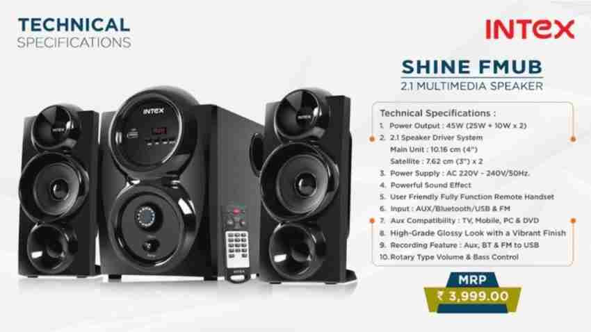 Intex it 350 2.0 best sale multimedia speakers