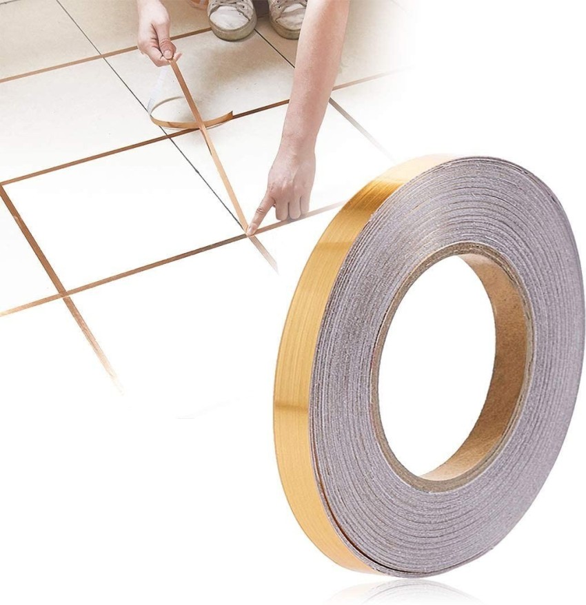 DEZIINE 150 cm 50M Roll Gold Color Self Adhesive Waterproof Wall Tape Strip  Gold-( 0.5CM) Self Adhesive Sticker Price in India - Buy DEZIINE 150 cm 50M  Roll Gold Color Self Adhesive
