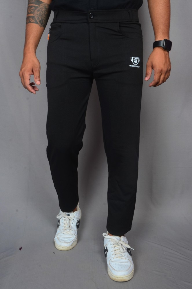 We Perfect Slim Fit Men Black Trousers - Buy We Perfect Slim Fit Men Black  Trousers Online at Best Prices in India