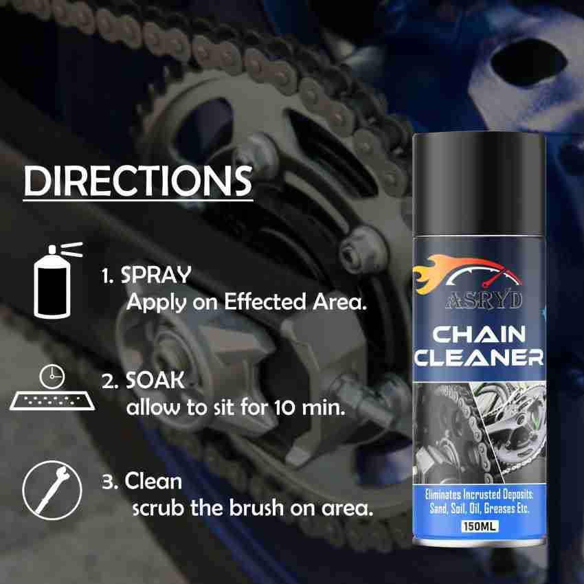 ASRYD Chain Lubricant Synthetic+Chain Cleaner With Brush Motorcycle chain  Lube+Cleaner Quality Assured (Pack of 2) 300ml Chain Oil Price in India -  Buy ASRYD Chain Lubricant Synthetic+Chain Cleaner With Brush Motorcycle  chain