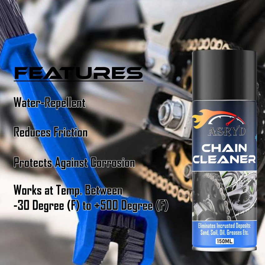 ASRYD Chain Lube Synthetic+Chain Cleaner+Bike Shiner With Brush Motorcycle  chain Lube+Cleaner+Shine Quality Assured (Pack of 3) 450ml Chain Oil Price  in India - Buy ASRYD Chain Lube Synthetic+Chain Cleaner+Bike Shiner With  Brush
