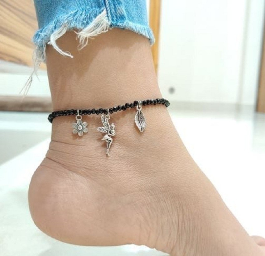 Black Thread Infinity 925 Silver Anklet - Valentine's Gift – Zavya