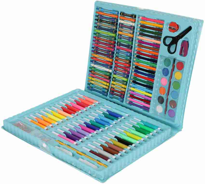 Color More 143 Piece Deluxe Art Set, Art Supplies in Portable Wooden  Case-Painting & Drawing Kit with Crayons, Oil Pastels, Colored