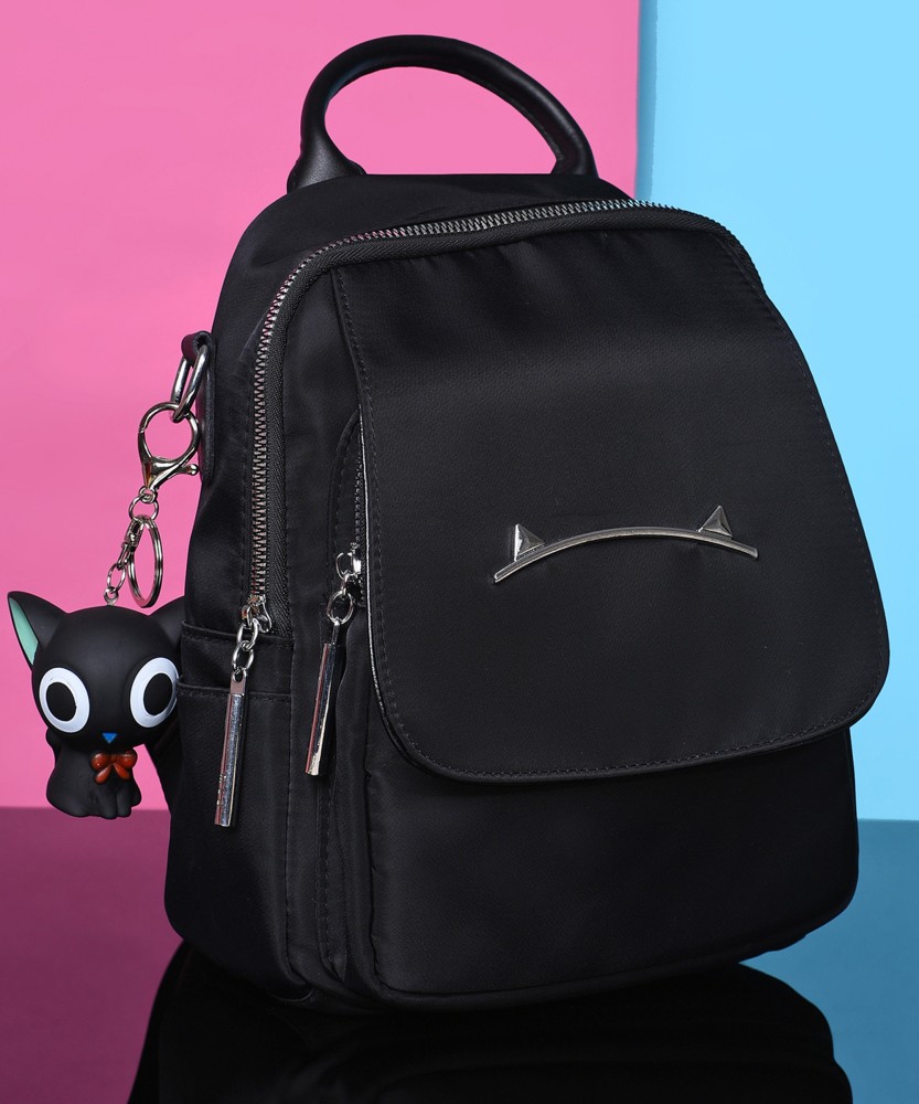 Solid best sale black backpack