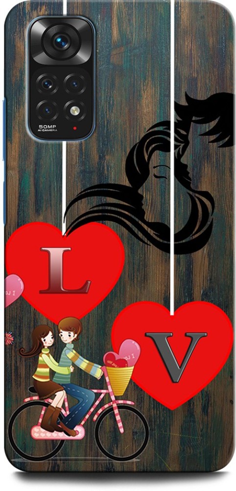 ORBIQE Back Cover for Redmi Note 11s LV, L LOVE V, V LOVE L, L LETTER, V  LETTER, LV NAME - ORBIQE 