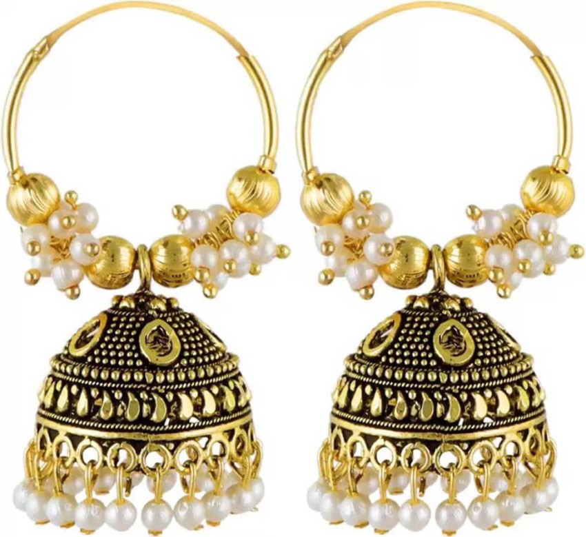 Gold earring designs sale jhumka with price