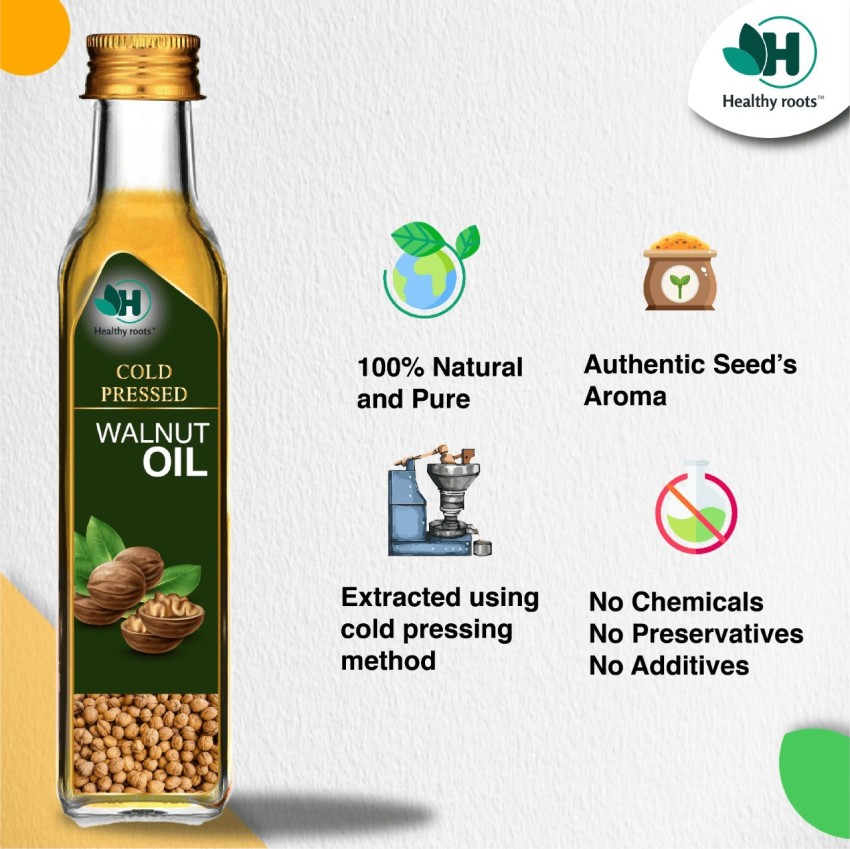 Walnut Oil  100% Pure Cold Pressed Akhrot Ka Tel (100 ml) – Vediqure