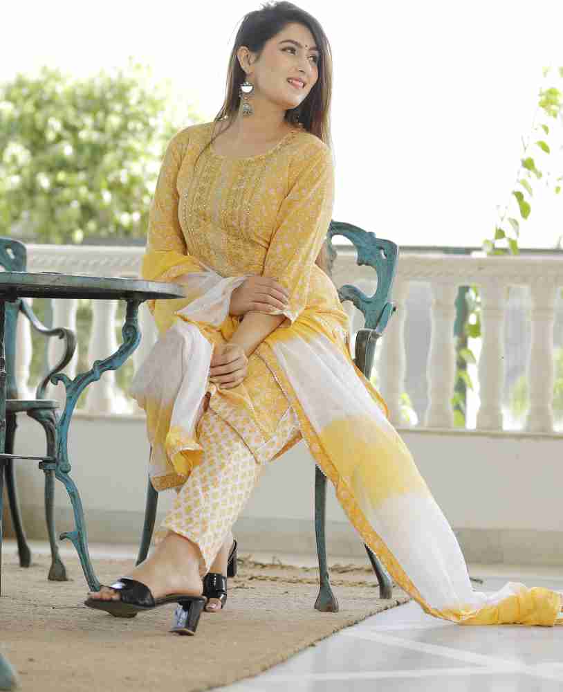 Radhe Fashion Women Kurta Pant Dupatta Set - Buy Radhe Fashion Women Kurta  Pant Dupatta Set Online at Best Prices in India