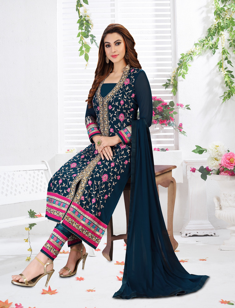 Pragati Fashion Hub Georgette Embroidered Salwar Suit Material Price in India Buy Pragati Fashion Hub Georgette Embroidered Salwar Suit Material online at Flipkart