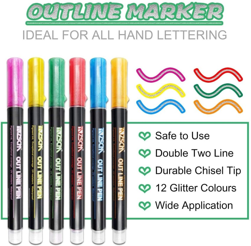 Hand Lettering Pens Drawing Line Calligraphy Pen Waterproof Pigment Sketch Markers, Size: Small