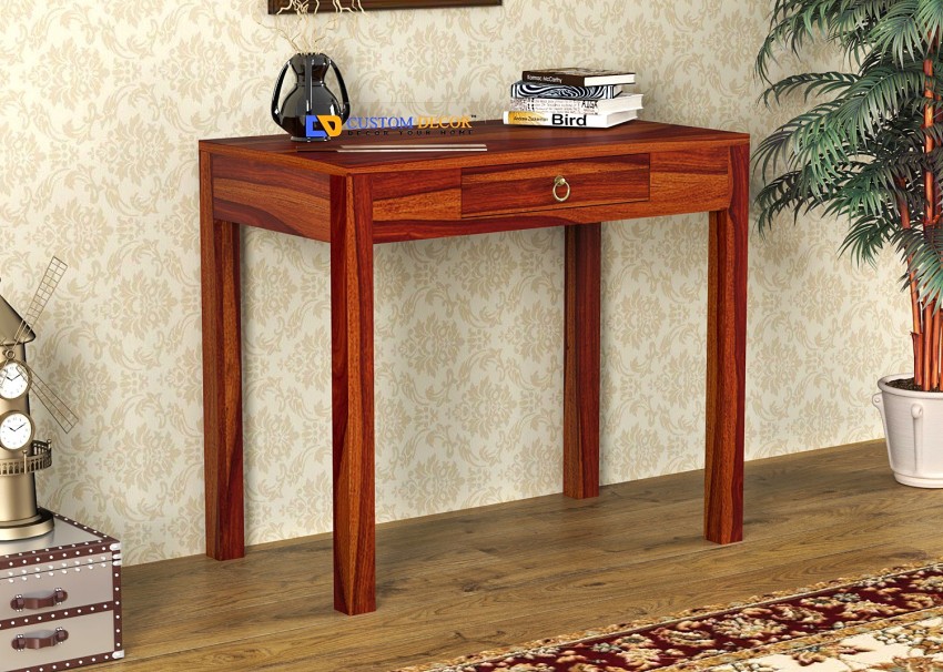 Custom Decor heesham Wood Study Table with Drawer Storage Solid Wood  Writing Table Computer Desk for Home Office Living Room