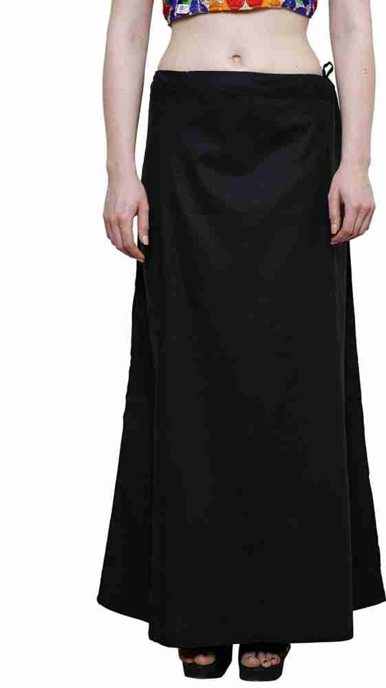 eloria Black Cotton Blended Shape Wear for Saree Petticoat Skirts