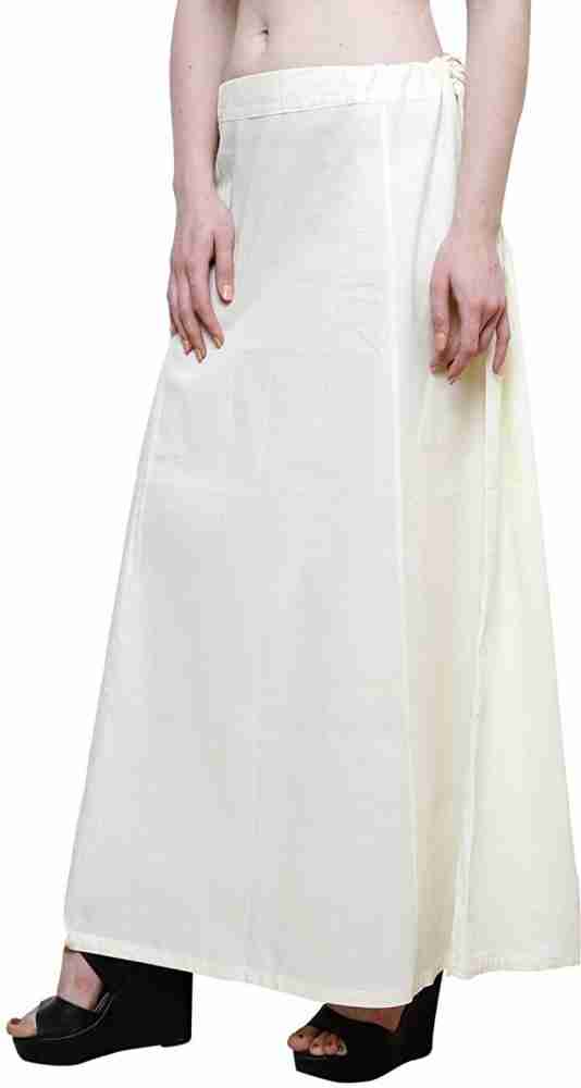 Women's Cotton Petticoat Underskirts Free Size For Saree Beige