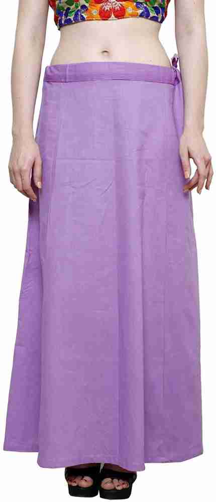 Sari Petticoat Stitched Indian Saree Petticoat Adjustable Waist Sari Skirt  (Lavendar) 