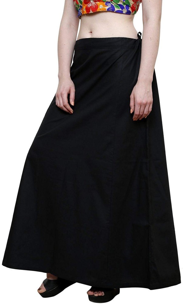 Women's Saree Petticoat Satin-Cotton Black in Chandigarh at best price by  seam and trim fashion pvt ltd - Justdial
