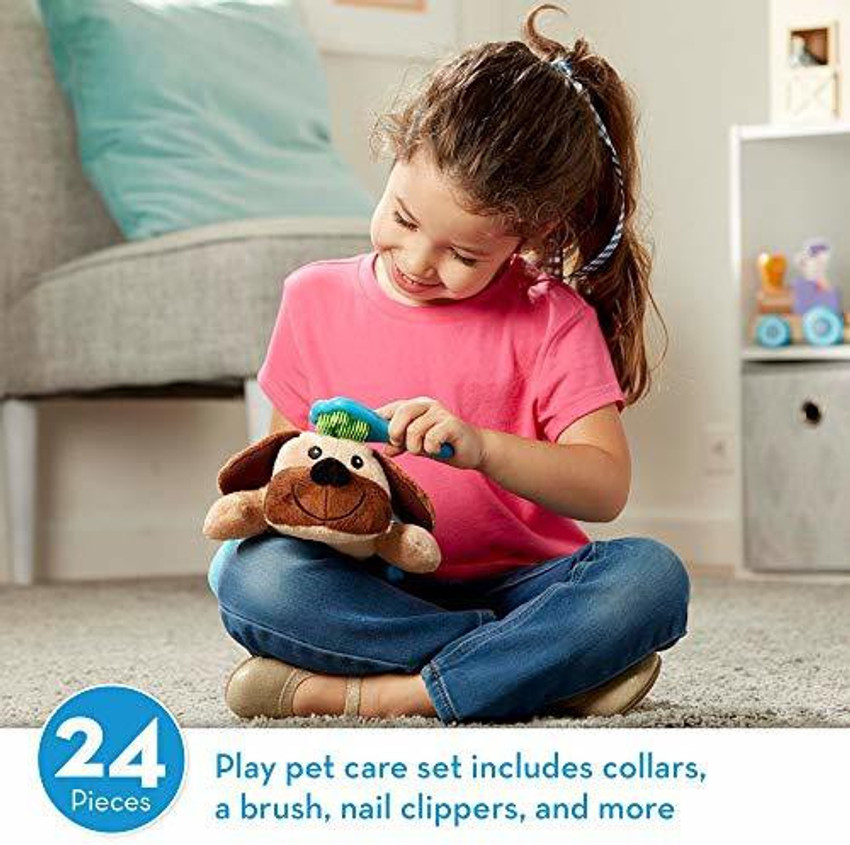 MELISSA DOUG Feeding and Grooming Pet Care Play Set Feeding