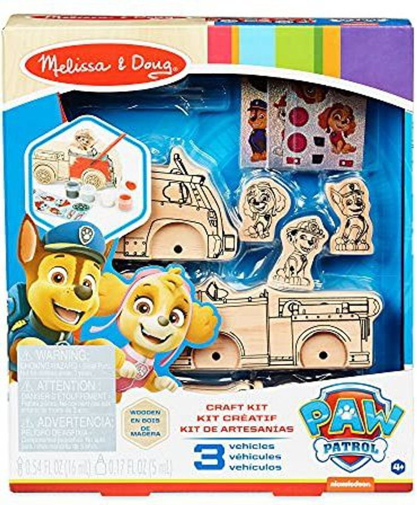 MELISSA DOUG PAW Patrol Wooden Vehicles Craft Kit 3 Decorate