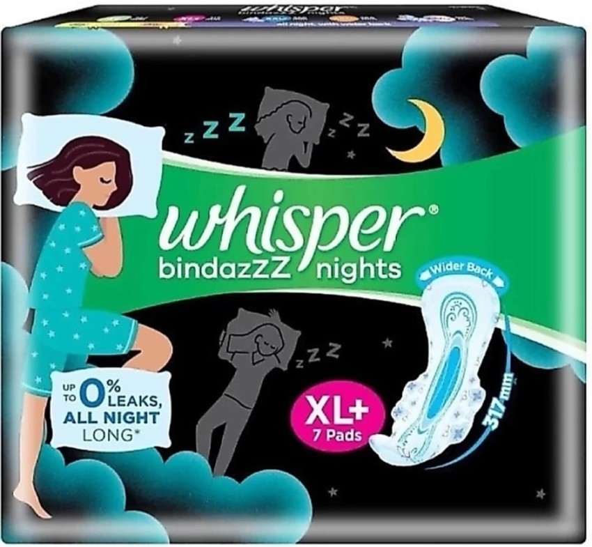 Whisper Ultra Night Sanitary Pads for Women, XXL+ 16 Napkins