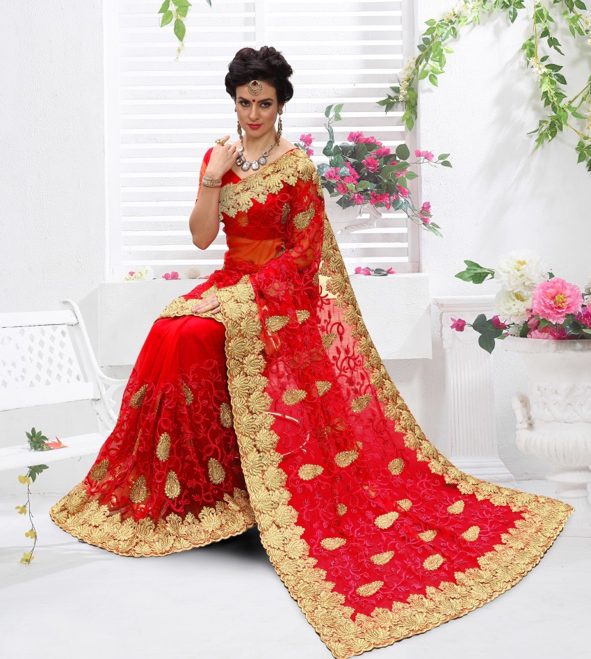 Fancy New Latest Embroidered Bollywood Net saree