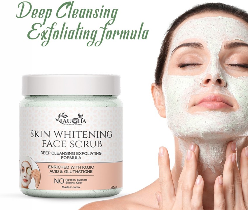 Laugha Skin Whitening Facial Scrub Skin Brightning Deep Cleansing Exfoliating Formula Scrub